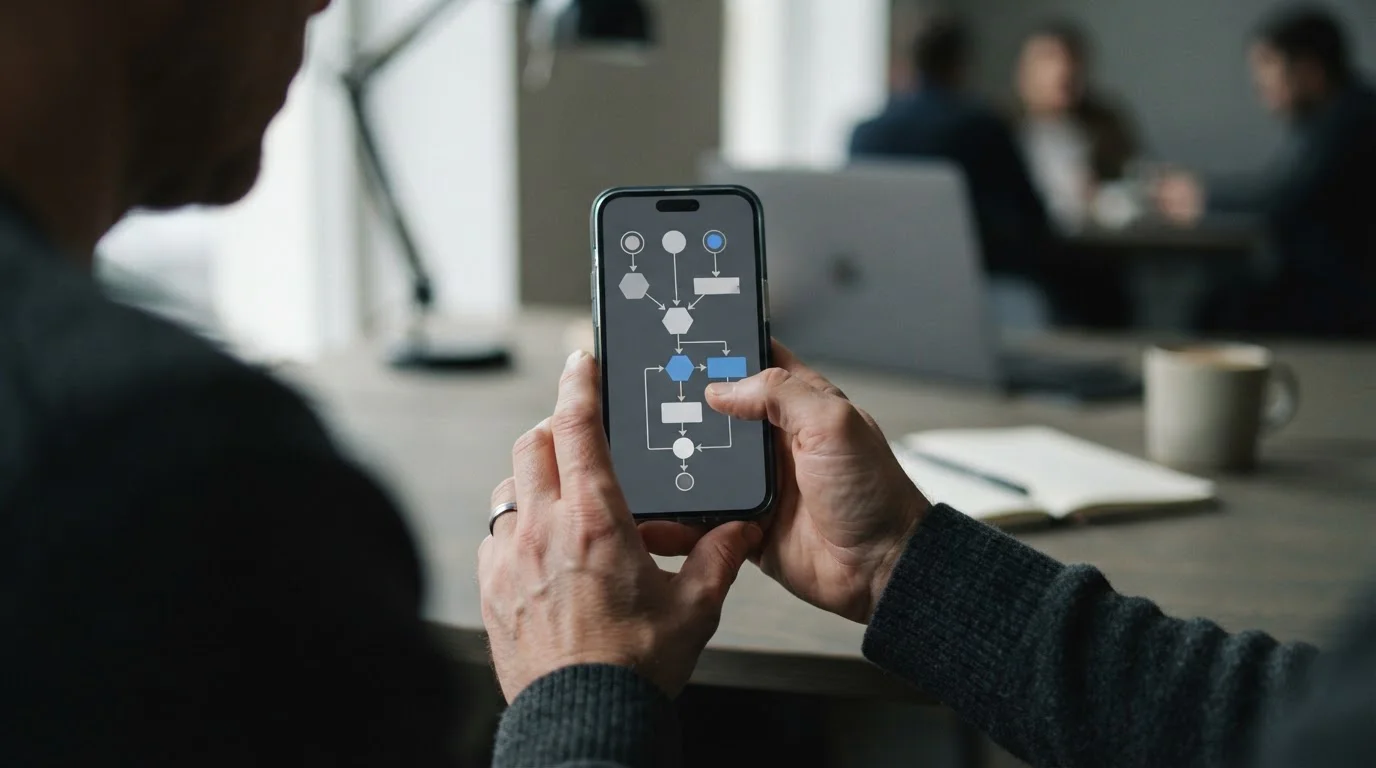 Schematische Darstellung des Apple Pay Zahlungsflusses auf Smartphone
