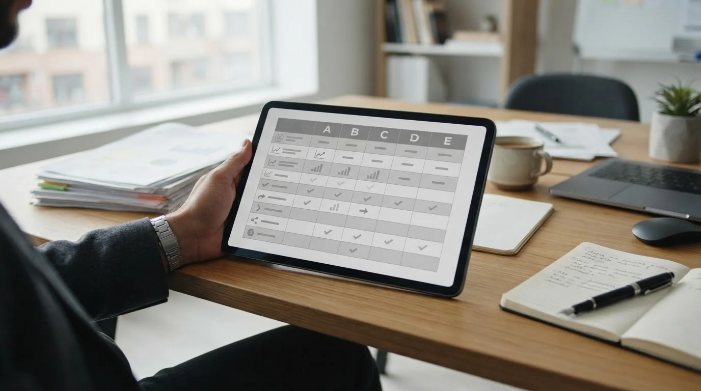 Vergleich verschiedener Wettanbieter-Optionen auf Tablet-Display