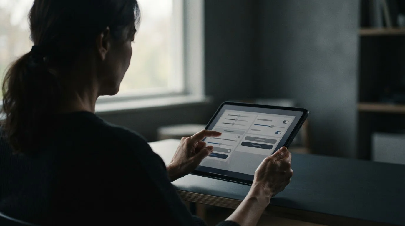 Person setzt ein monatliches Limit auf einem neutralen Interface