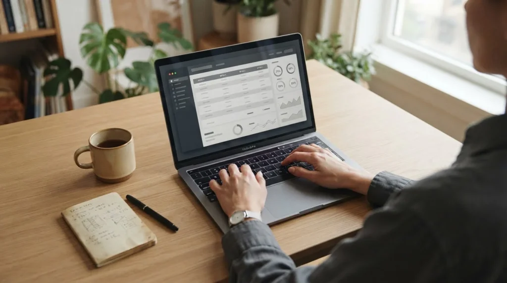 Analyse von Online-Wettanbietern ohne deutsche Lizenz auf Laptop-Bildschirm