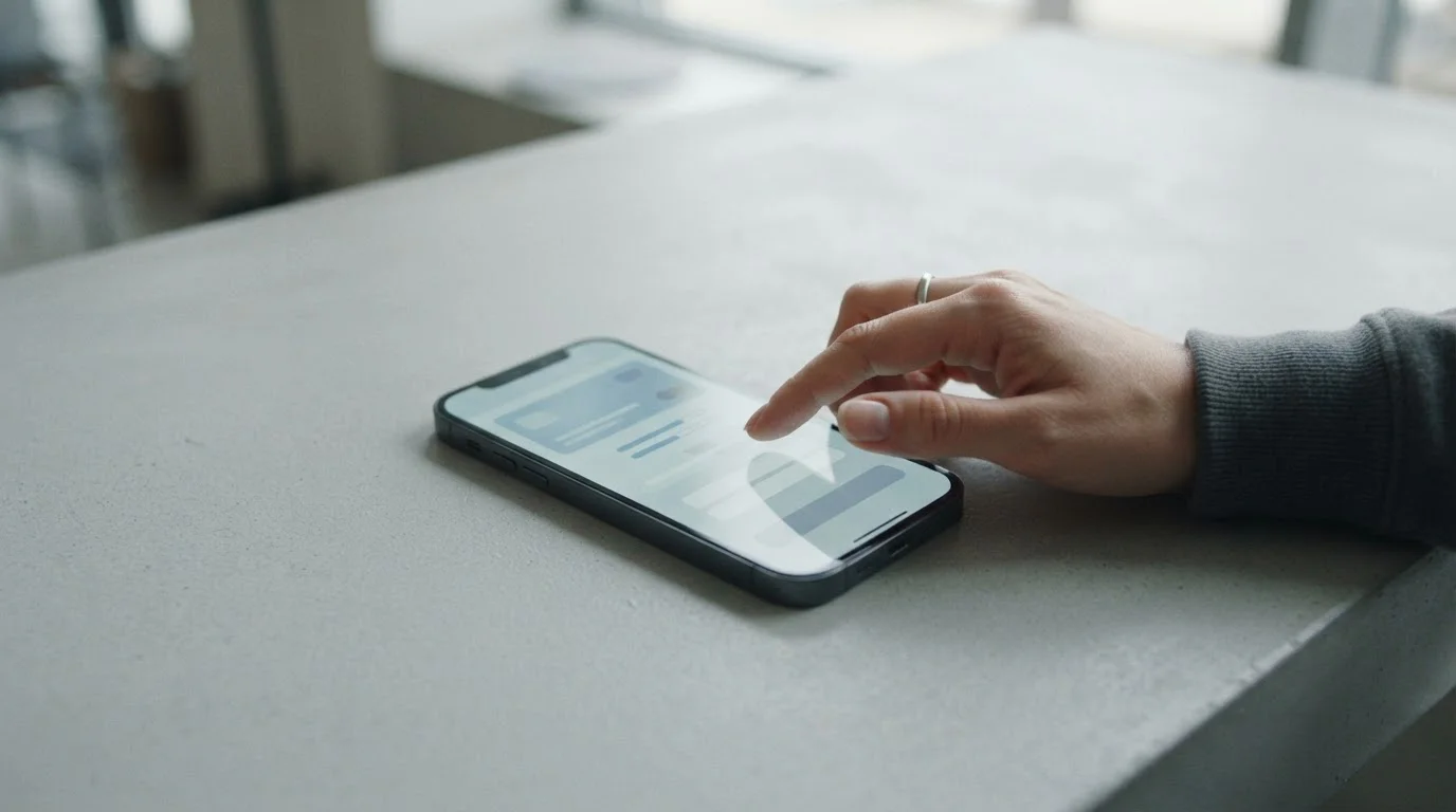 Smartphone zeigt digitale Zahlungsschnittstelle mit Transaktionsgebühren