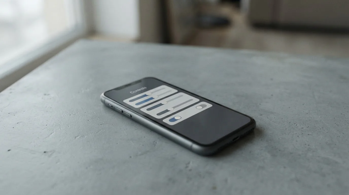 Smartphone mit Limit-Einstellungen, ruhige dokumentarische Aufnahme