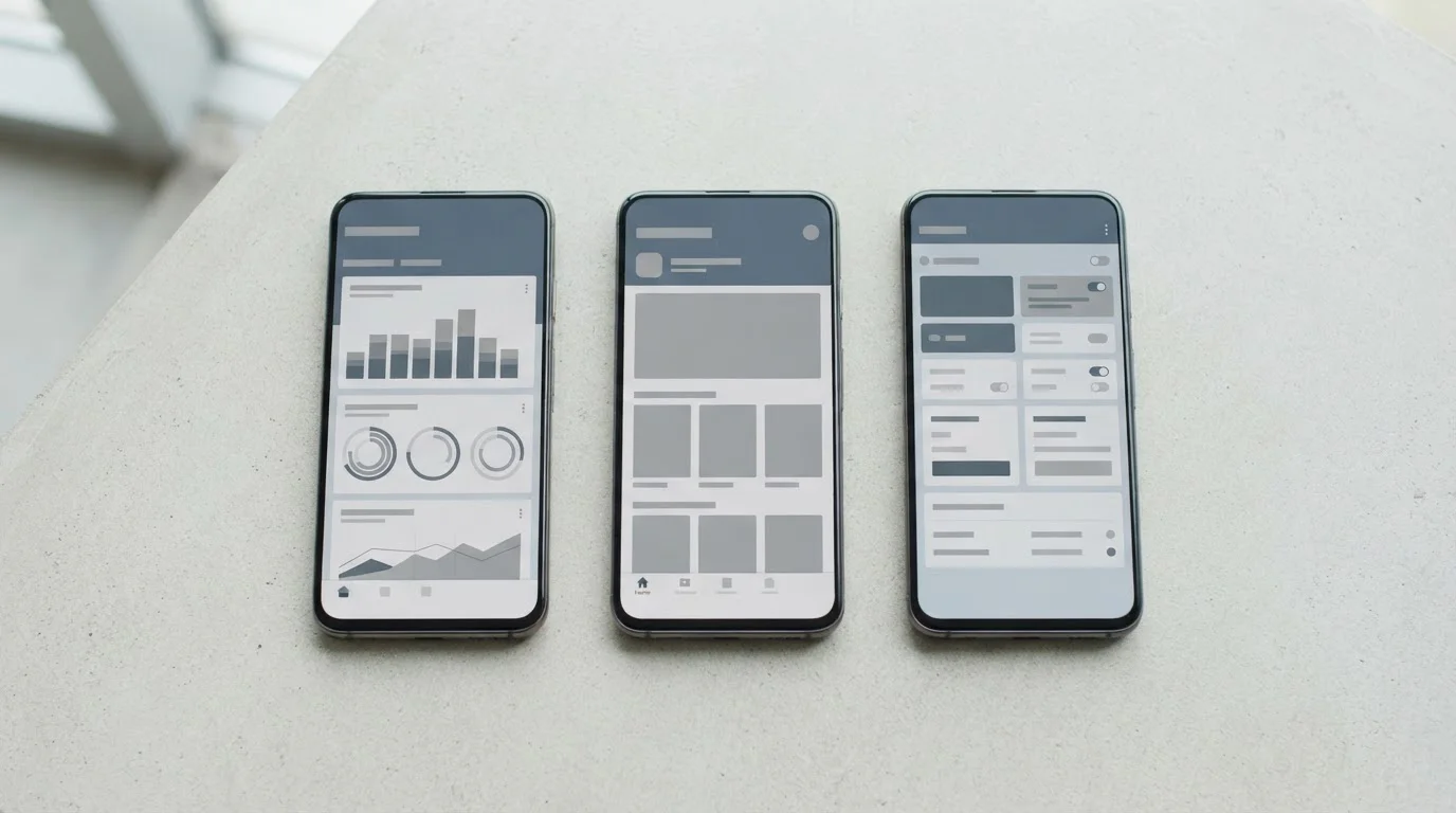 Vergleichsdarstellung verschiedener Sportwetten-Apps auf Android-Geräten