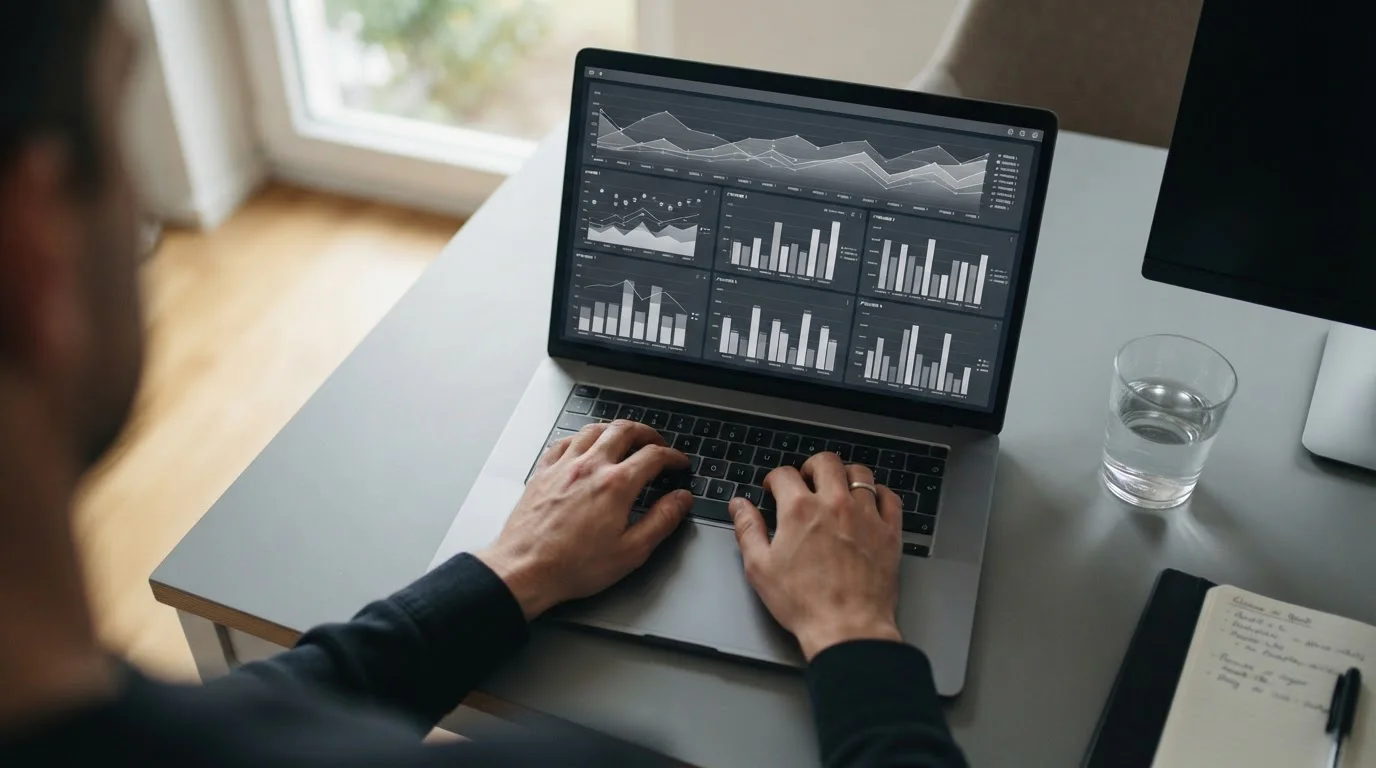Analyse der Whitelist-Entwicklung mit Datenvergleich auf einem Laptop-Bildschirm